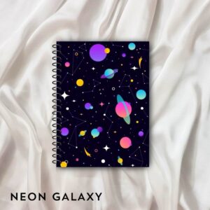 Neon galaxy Spiral Notebook Designs